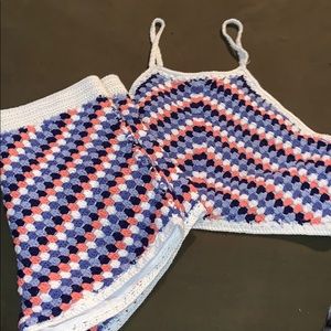 Embroidered Halter and Short Set